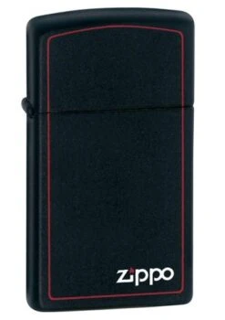 Matte Black Slim Zippo Lighter With Border 1618ZB -Zippo 1618zb zippo