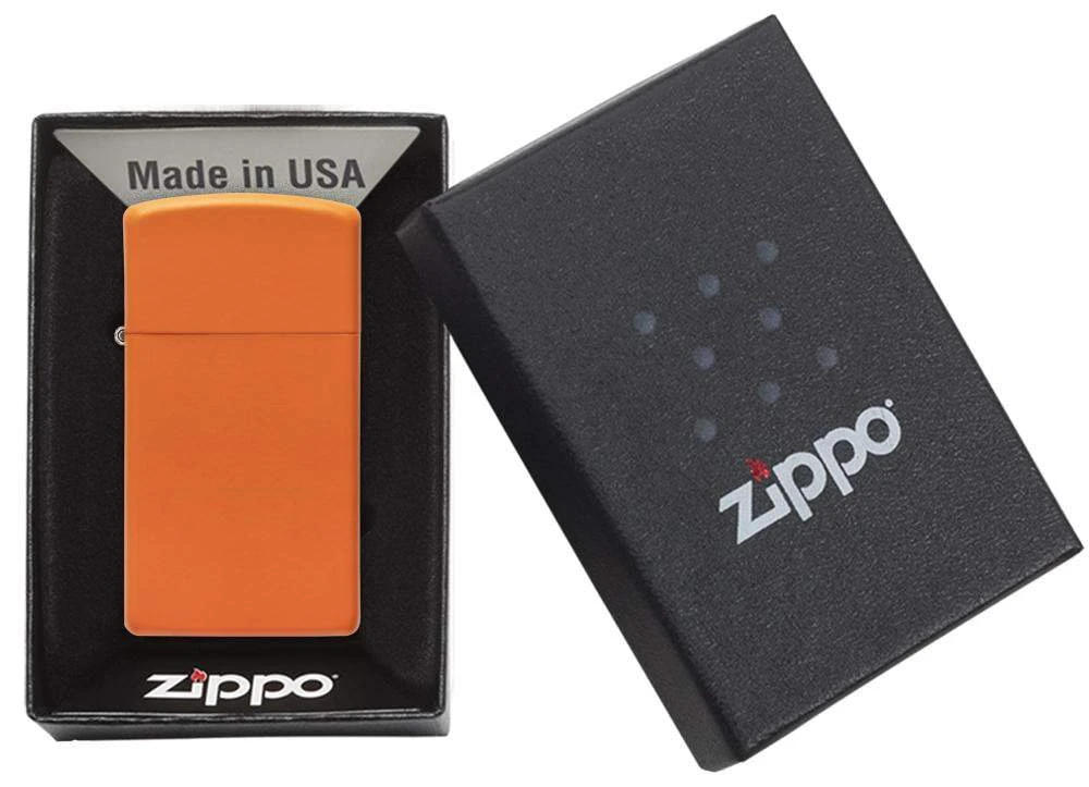Zippo Slim® Orange Matte 7 Zippo Slim® Orange Matte - Image 5
