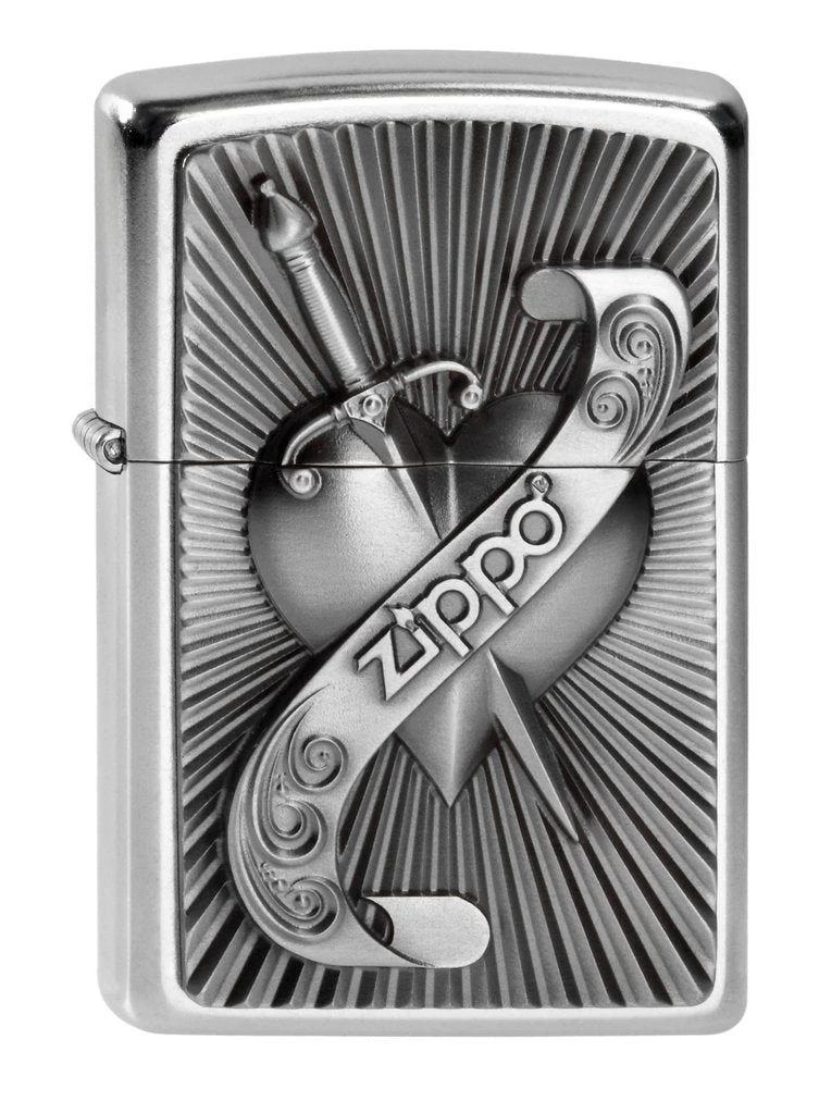 Zippo Heart Sword Emblem 3 Zippo Heart Sword Emblem