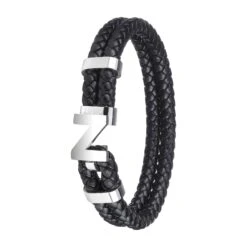 Zippo Steel Braided Leather Bracelet