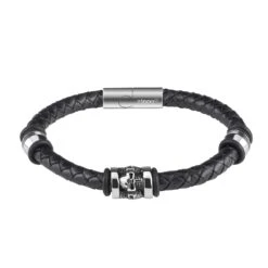 Zippo Three Charms Leather Bracelet