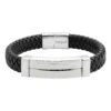 Zippo Steel Bar Braided Leather Bracelet -Zippo 2007174 Z SP LG Jewellery SteelBarBraidedLeatherBracelet PT01
