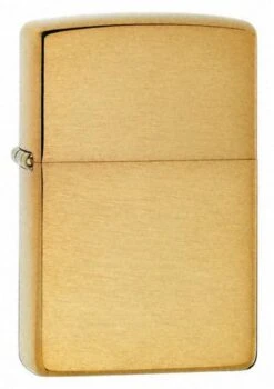 Plain Brushed Brass Zippo Lighter 204B