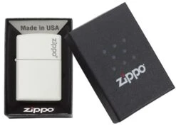 Classic White Matte Zippo Logo 11 Classic White Matte Zippo Logo -Zippo 214ZL.PT02