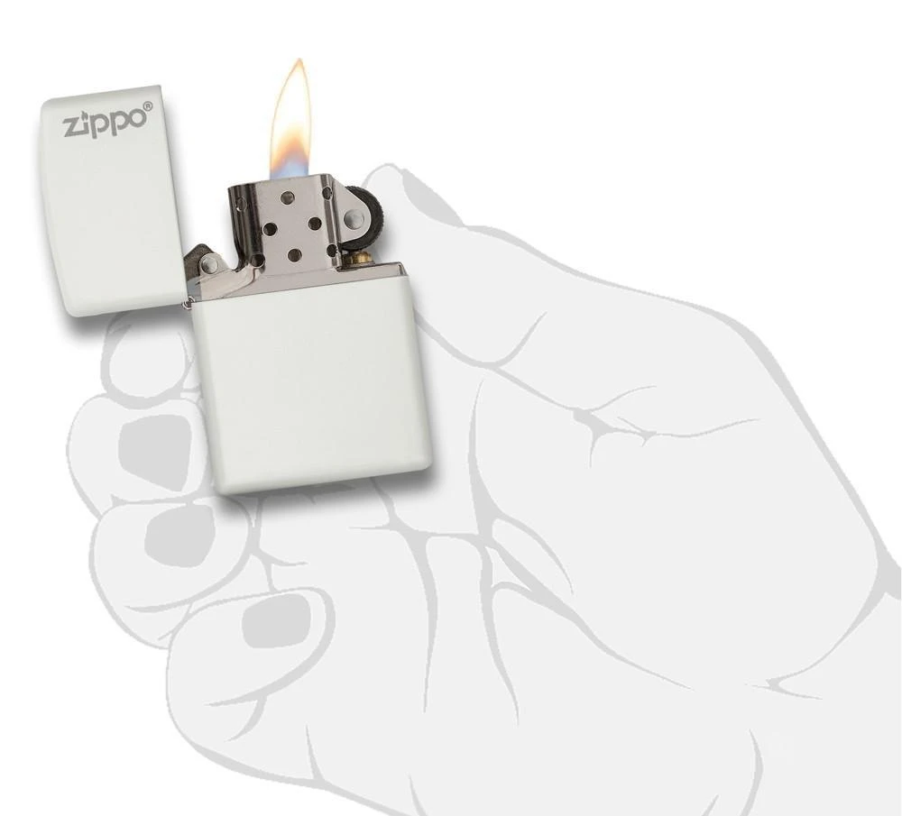 Classic White Matte Zippo Logo 6 Classic White Matte Zippo Logo - Image 4