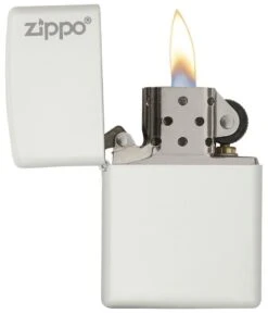 Classic White Matte Zippo Logo 9 Classic White Matte Zippo Logo -Zippo 214ZL.PT04