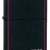 Matte Black Zippo Lighter With Border 218ZB -Zippo 218zb zippo