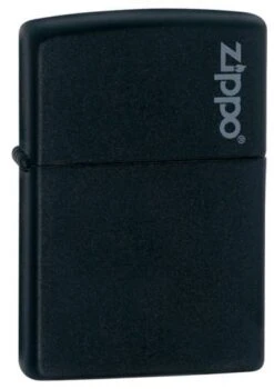 Matte Black Zippo Lighter With Logo 218ZL