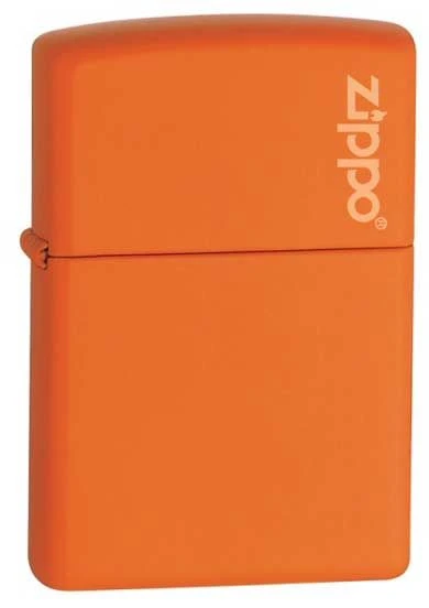 Matte Orange Zippo Lighter With Logo 231ZL 3 Matte Orange Zippo Lighter With Logo 231ZL