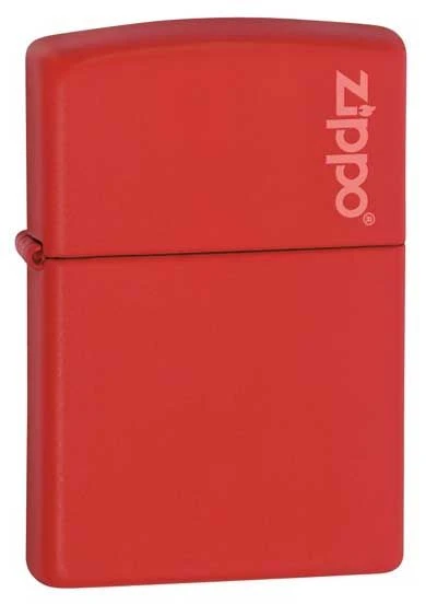Matte Red Zippo Lighter With Logo 233ZL 3 Matte Red Zippo Lighter With Logo 233ZL