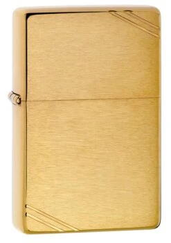Zippo Brushed Brass Vintage With Slashes