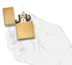 Zippo Brushed Brass Vintage With Slashes -Zippo 240 PT04