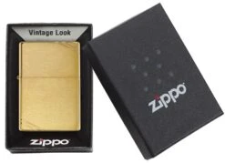 Zippo Brushed Brass Vintage With Slashes -Zippo 240 PT05
