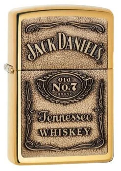 Jack Daniels Polished Brass Emblem Zippo Lighter
