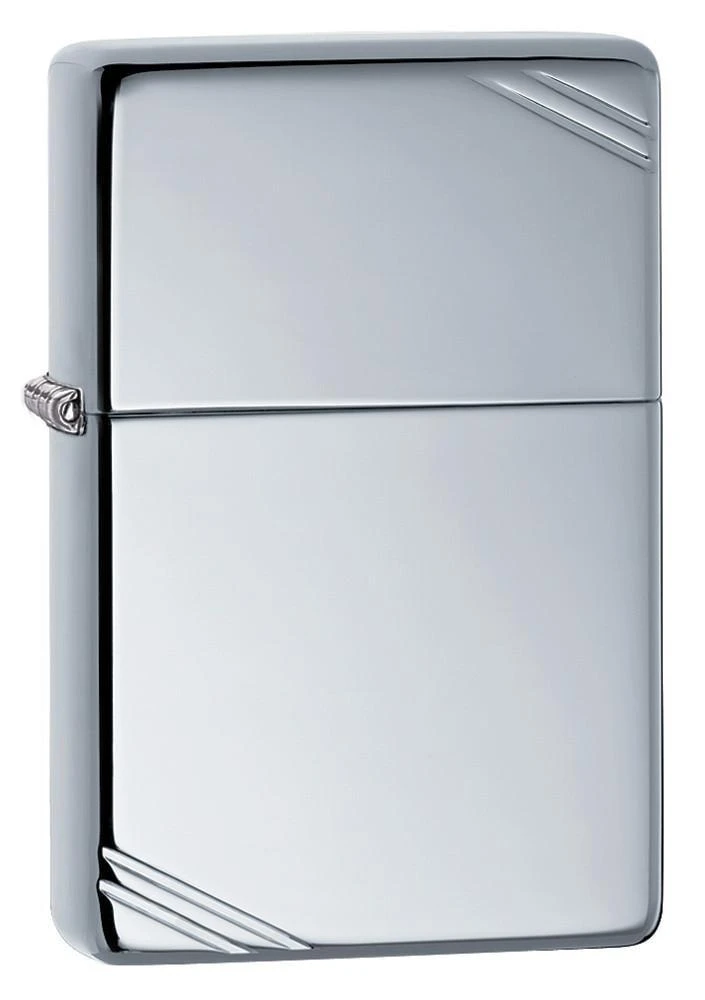 Zippo High Polish Chrome Vintage With Slashes 3 Zippo High Polish Chrome Vintage With Slashes