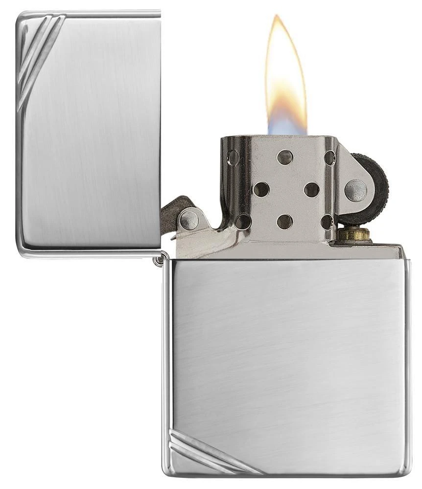 Zippo High Polish Chrome Vintage With Slashes 5 Zippo High Polish Chrome Vintage With Slashes - Image 3