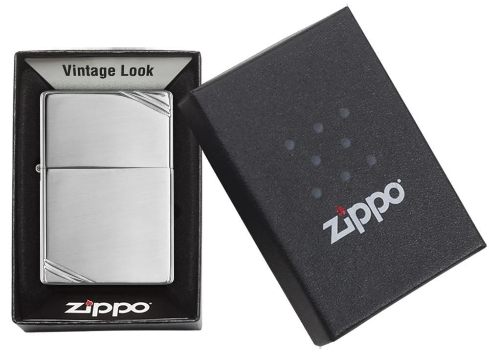 Zippo High Polish Chrome Vintage With Slashes 7 Zippo High Polish Chrome Vintage With Slashes - Image 5