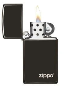 Slim® High Polish Black Zippo Logo -Zippo 28123ZL PT02
