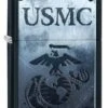 US Marine Corps USMC Zippo Lighter In Matte Black 28744