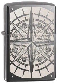 Compass Zippo Lighter In Black Ice 29232