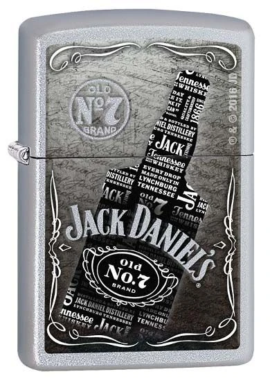 Jack Daniels Bottle Zippo Lighter In Satin Chrome 29285 3 Jack Daniels Bottle Zippo Lighter In Satin Chrome 29285