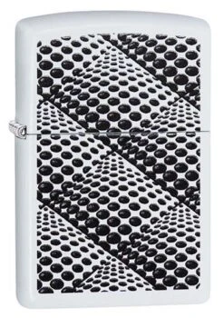 Zippo Dots And Boxes Zippo Lighter In White Matte 29416