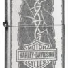 Harley Davidson Barbed Zippo Lighter In Antique Silver Plate 29560 1 Harley Davidson Barbed Zippo Lighter In Antique Silver Plate 29560 -Zippo 29560 zippo 1