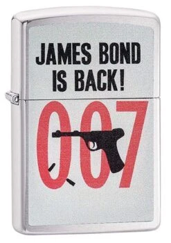 James Bond Is Back Zippo Lighter In Brushed Chrome 29563