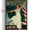 US Army Navy Marines Poster Zippo Lighter In Brushed Chrome 29599 -Zippo 29599 zippo 1