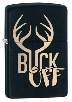 Buck Off Zippo Lighter In Black Matte 29607