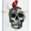 Spazuk Zippo Lighter - Flame Art Cardinal Skull In White Matte 29644 -Zippo 29644 zippo 1