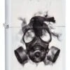 Spazuk Zippo Lighter - Flame Art Gas Mask In White Matte 29646