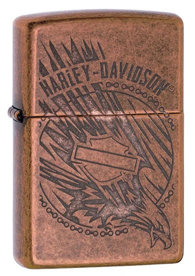 Harley Davidson Eagle In Action Zippo Lighter In Antique Copper 29664 3 Harley Davidson Eagle In Action Zippo Lighter In Antique Copper 29664
