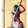 Mazzi Dragon Girl Zippo Lighter In Polished Brass 29668 -Zippo 29668 zippo 1