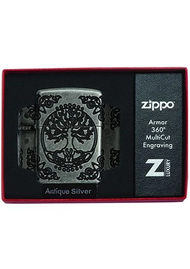 Armor Tree Of Life Zippo Lighter In Antique Silver Plate 29670 5 Armor Tree Of Life Zippo Lighter In Antique Silver Plate 29670 - Image 3