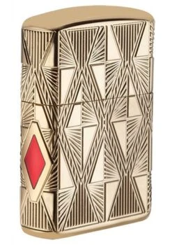 Gold Plated Armor Luxury Diamond Design Zippo Lighter 29671