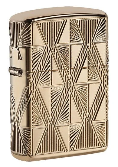 Gold Plated Armor Luxury Diamond Design Zippo Lighter 29671 4 Gold Plated Armor Luxury Diamond Design Zippo Lighter 29671 - Image 2