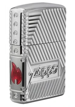 Armor Bolts Design Zippo Lighter In Polished Chrome 29672