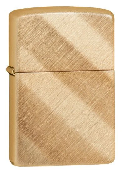 Regular Diagonal Weave Zippo Lighter In Brushed Brass 29675 3 Regular Diagonal Weave Zippo Lighter In Brushed Brass 29675