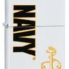 US Navy Anchor Zippo Lighter In Matte White 29761 -Zippo 29761 zippo 1
