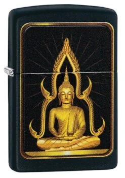 Buddha Zippo Lighter In Matte Black 29836