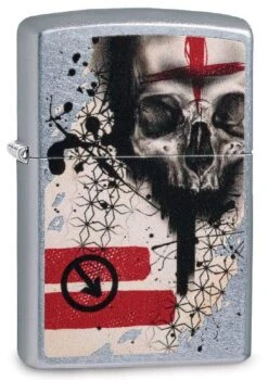 Trash Polka Tattoo Skull Zippo Lighter In Street Chrome 29856