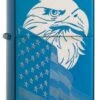 Eagle And Flag Design Zippo Lighter In Sapphire 29882