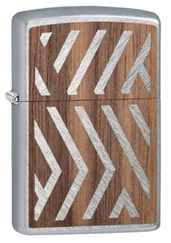 Woodchuck Sweep Walnut Zippo Lighter In Herringbone Sweep 29902