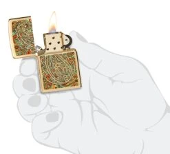 Zippo Zen Tangle Pattern Design -Zippo 46117 Z SP Lighter 254B PT04