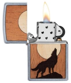 Zippo WOODCHUCK USA Howling Wolf -Zippo 49043 Z Lighter PT02
