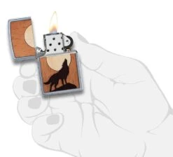 Zippo WOODCHUCK USA Howling Wolf -Zippo 49043 Z Lighter PT04