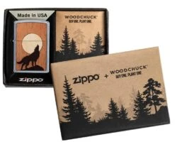 Zippo WOODCHUCK USA Howling Wolf -Zippo 49043 Z Lighter PT05