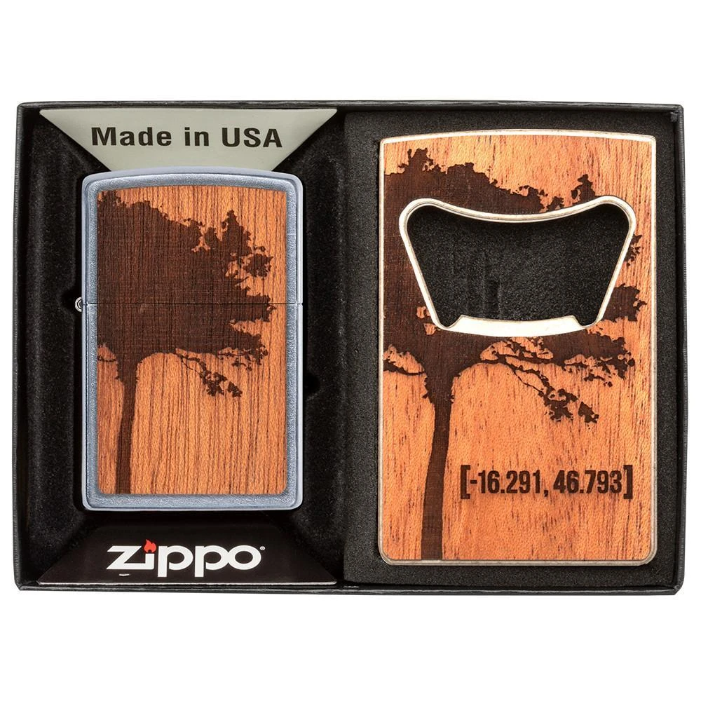 Zippo WOODCHUCK USA Lighter & Bottle Opener Gift Set 3 Zippo WOODCHUCK USA Lighter & Bottle Opener Gift Set