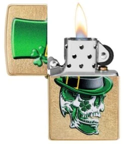 Zippo Irish Skull Design -Zippo 49121 Z SP Lighter 207G PT02
